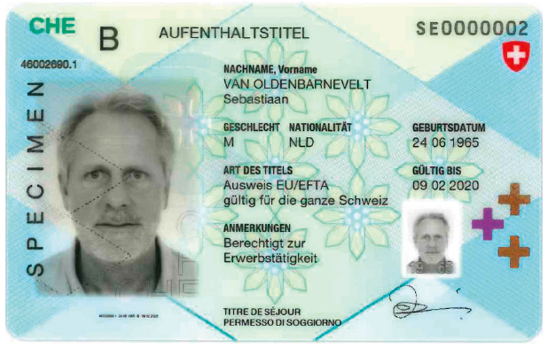 Ausländerausweis Bewilligung Kreditkartenformat