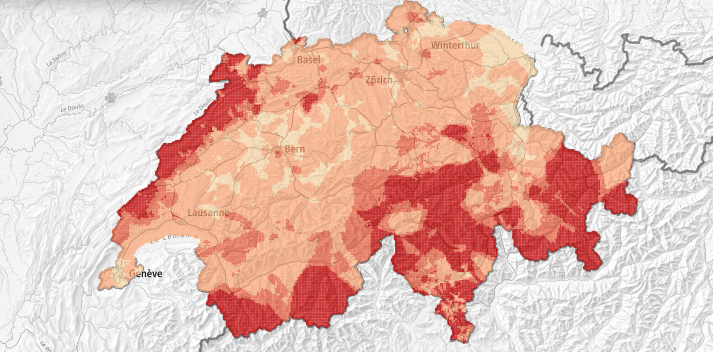 Radonkarte Schweiz Wallis