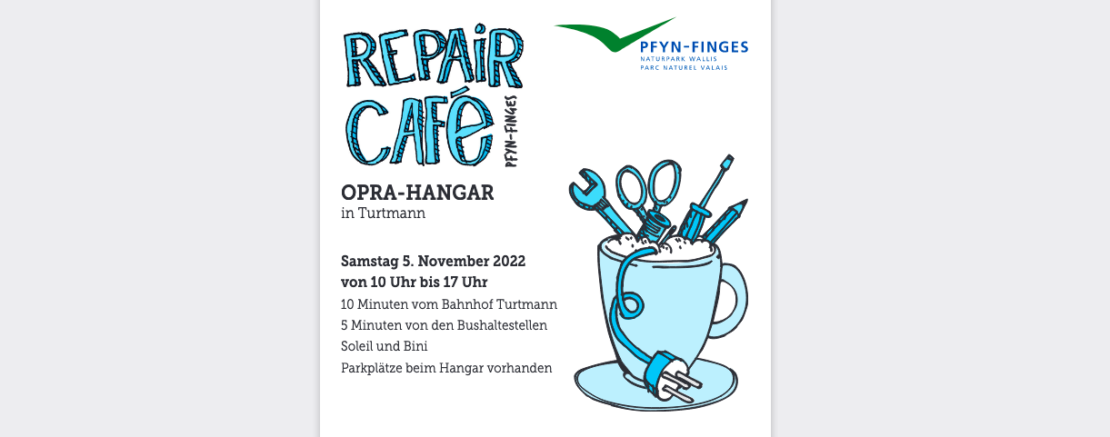 Erstes Repair-Café im Naturpark Pfyn-Finges
