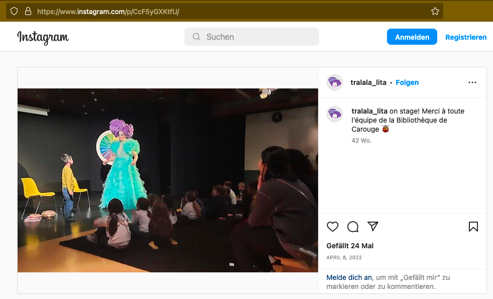 Auszug aus dem Instagram-Profil von Tralala Lita