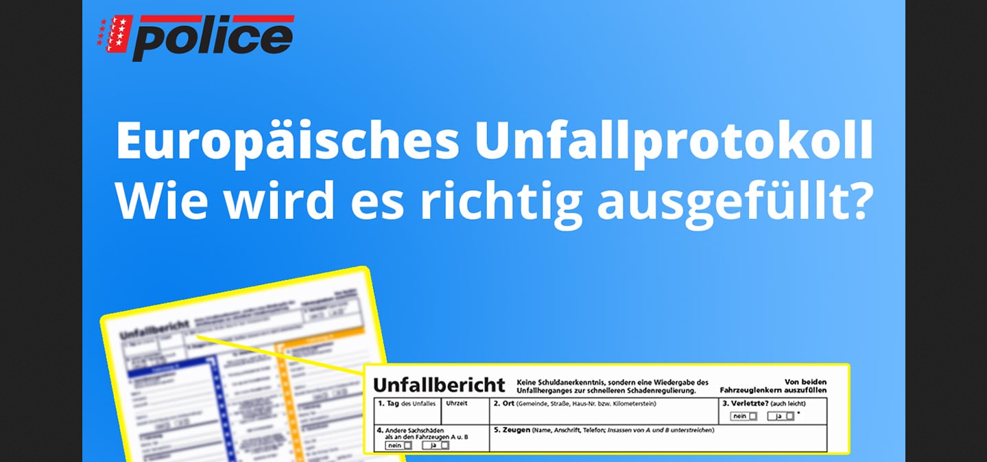 Kantonspolizei zum europäischem Unfallprotokoll