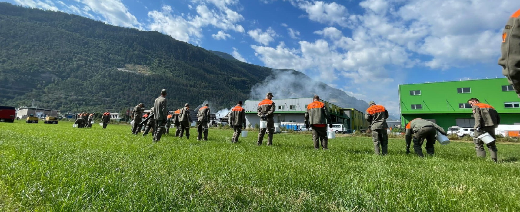 Brand einer Industriehalle in Vétroz