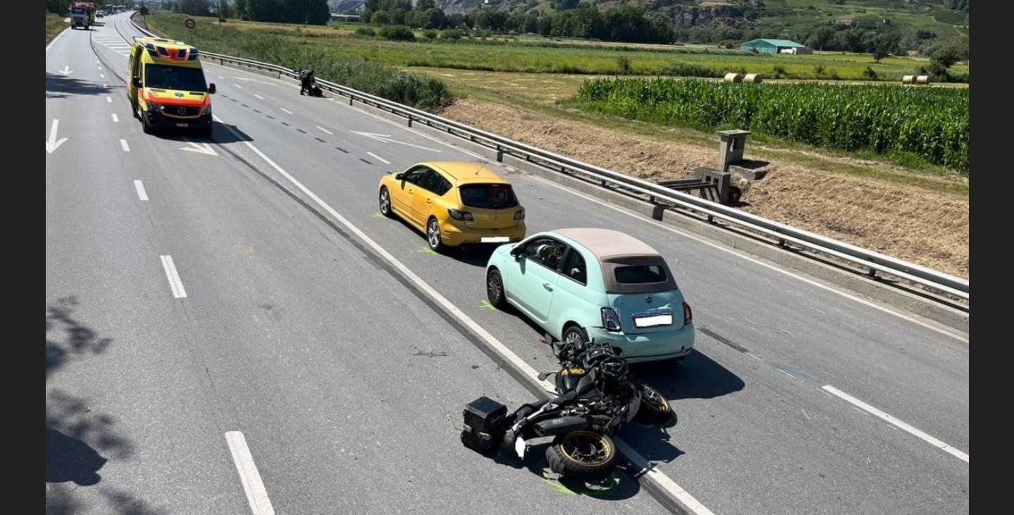 Schwerer Unfall auf Kantonsstraße zwischen Visp und Raron