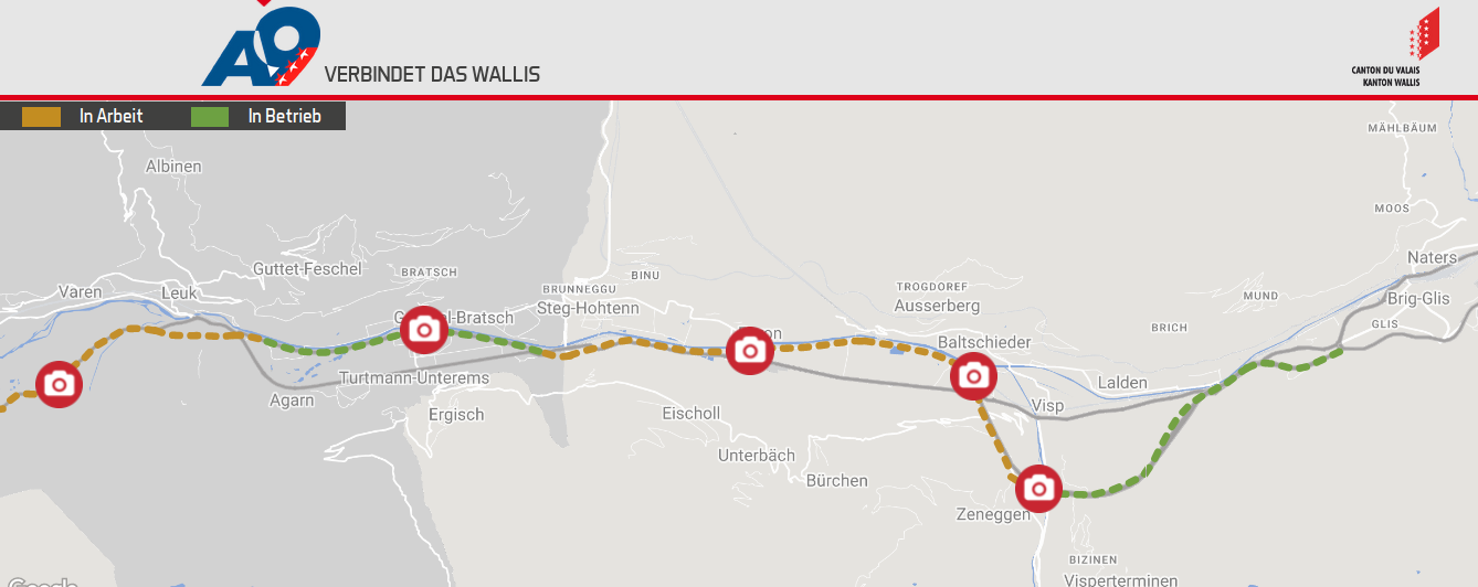 Noch eine Panne auf A9 von Brig – Visp – Siders