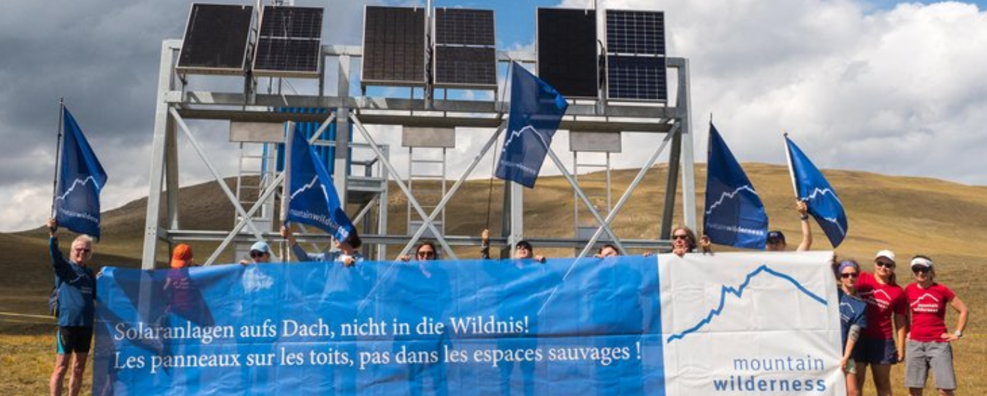 Verein Bergwildnis (mountain wilderness) gegen Solaranlagen in der Natur: 