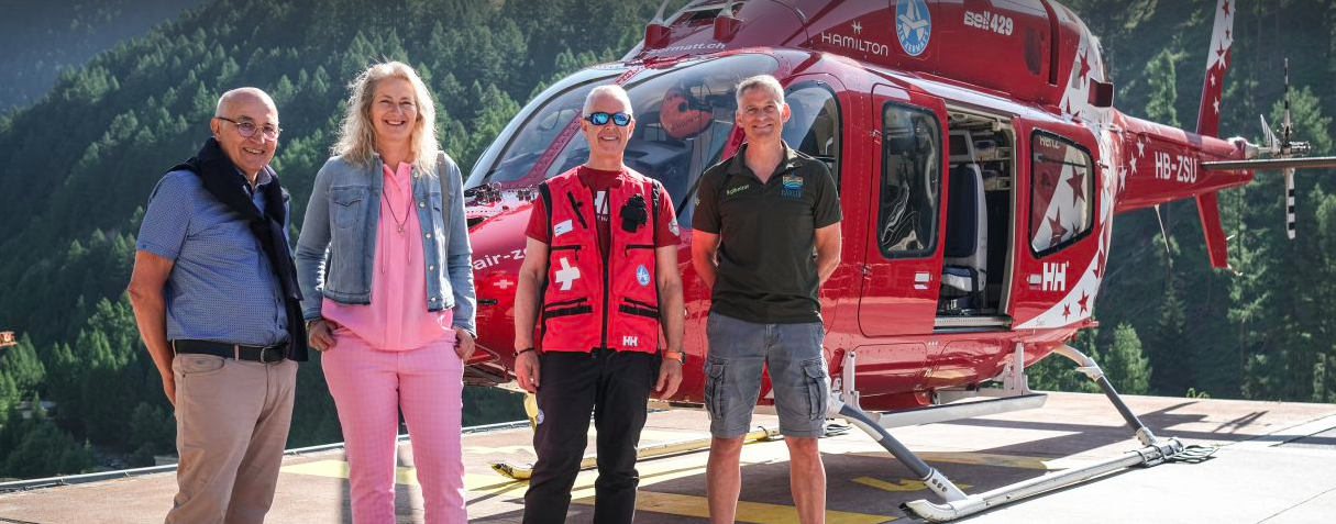 Auktion versteigerte Heli-Teile der Air Zermatt für guten Zweck