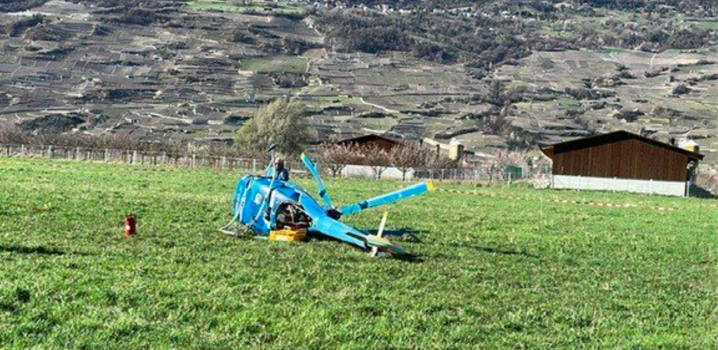 Auf Übungsgelände in Vétroz: Unfall mit einem Helikopter