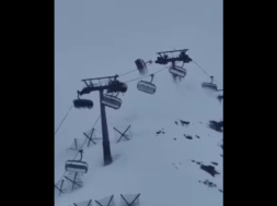 Windböen Sturm Zermatt-Cervinia Sesselbahn