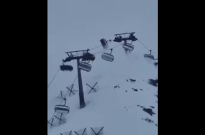 Windböen Sturm Zermatt-Cervinia Sesselbahn