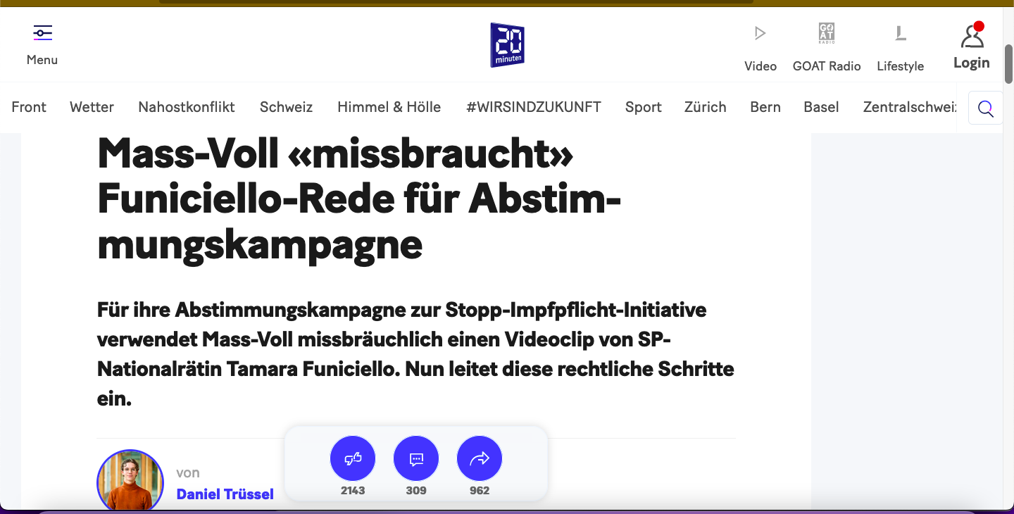 20 Minuten dummPraktikant, ganz gross...