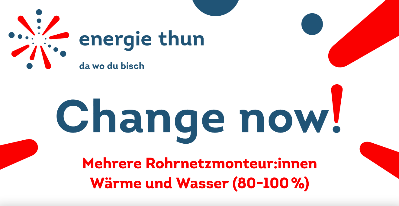 Freie Stellen: Job als Rohrnetzmonteur:innen (80-100%)