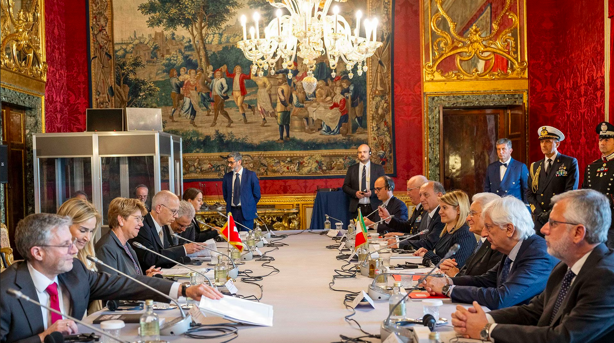 Viola Amherd beim Heiligen Stuhl und der SchweizergardeTreffen mit Staatspräsident Mattarella und Ministerpräsidentin Meloni