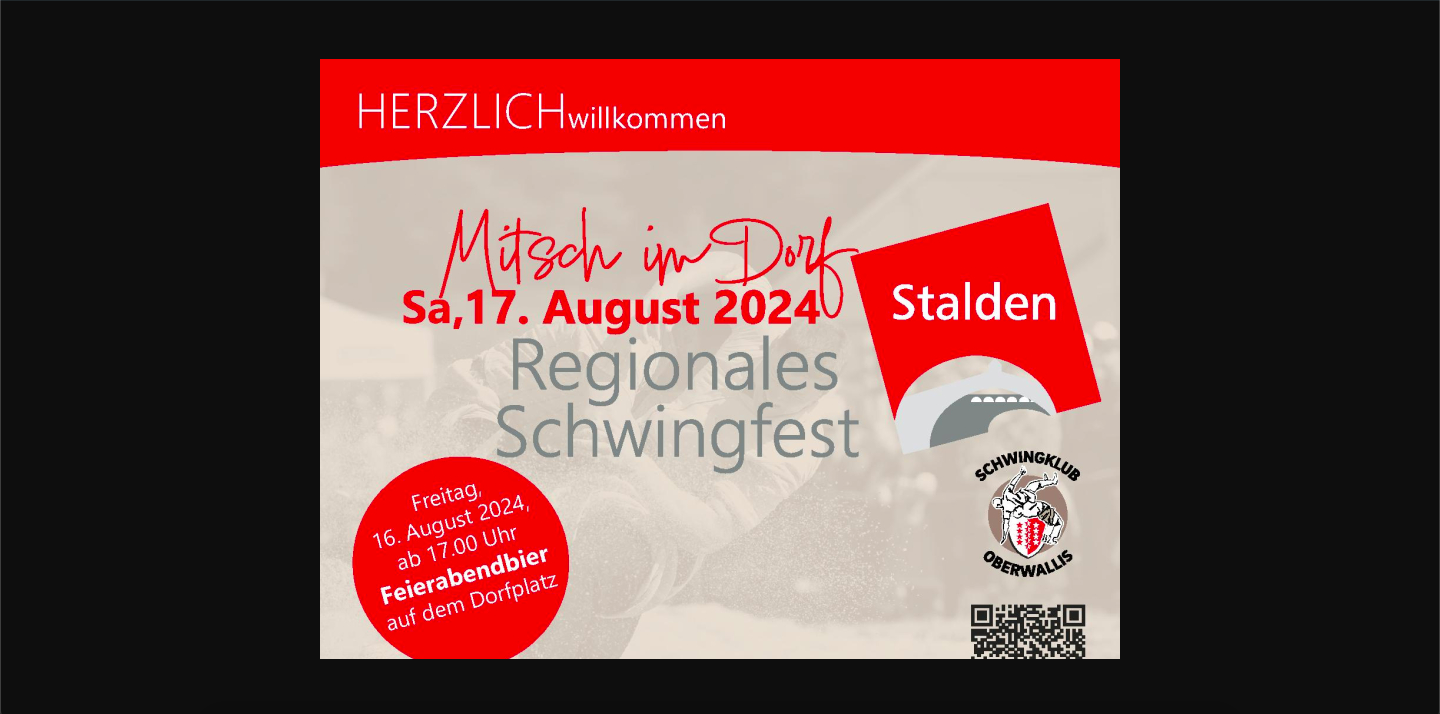 Regionales Schwingfest in Stalden180 Aktiv- und Jungschwinger kommen