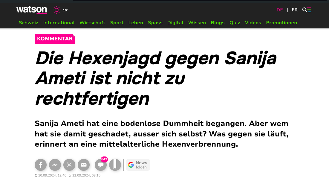 Scheinheilige AktivistenSanija Ameti hui, Yannick Buttet pfui!