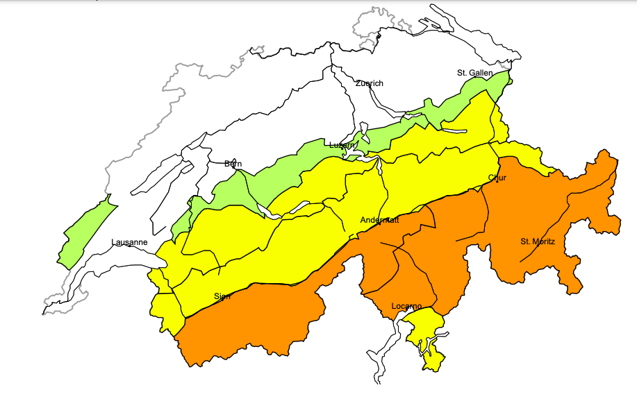 Sehr hohe Lawinengefahr in Saas-Fee und ZermattLawinenwarnung der Stufe 3