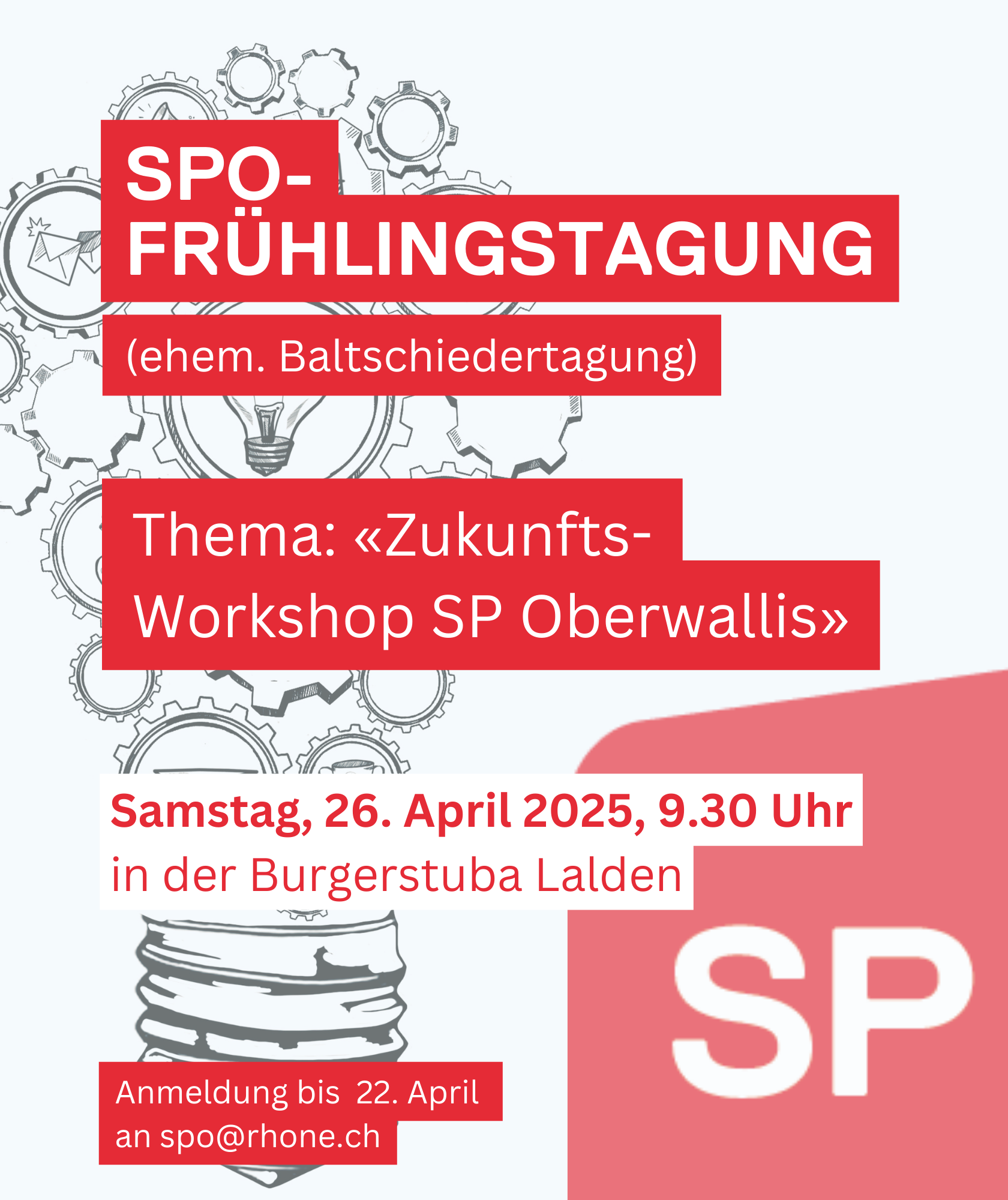SP Oberwallis lädt Mitglieder und Sympathisanten zu Frühlingstagung einBaltschieder-Tagung der SPO findet 2025 in Lalden statt