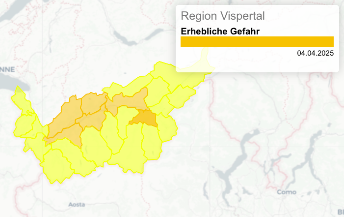 Waldbrandgefahr in Teilen des OberwallisRegionen Vispertal und Südrampe mit "erheblicher" Waldbrandgefahr
