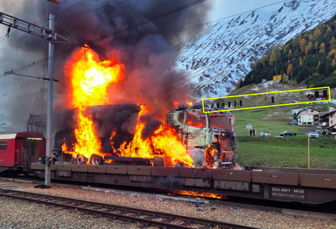Lkw-Brand auf Zug der Matterhorn-Gotthard-Bahn beim Furkatunnel"Leben gefährdende" Zustände bei der Matterhorn-Gotthard-Bahn