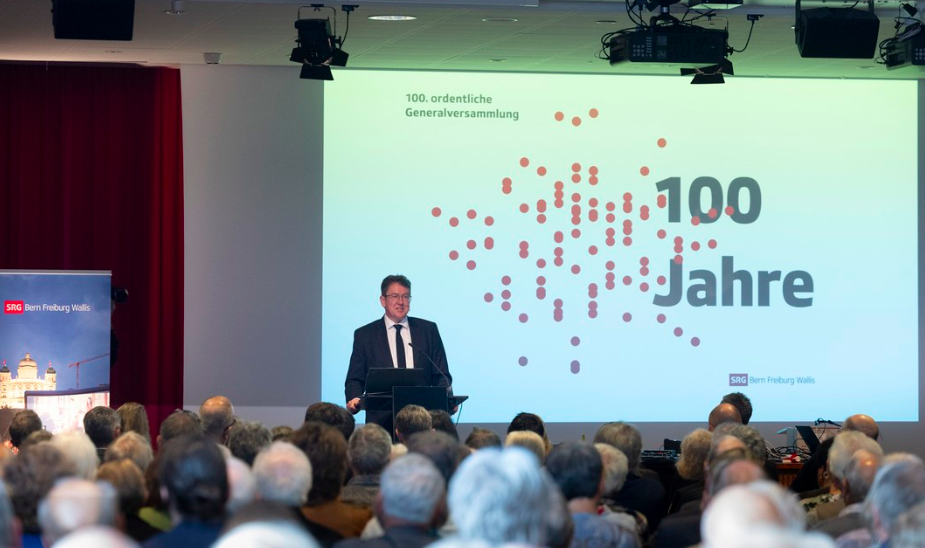 100. Generalversammlung der SRG Bern Freiburg Wallis Jubiläumsgeneralversammlung mit Bundesrat und Bekenntnis zum Studio Bern