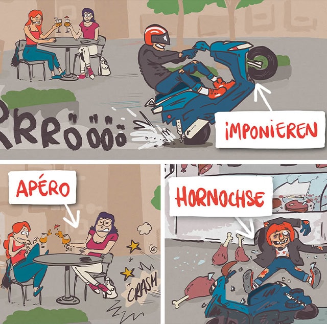 Kampagne der Kapo Wallis soll Motorroller-Lenker ansprechenOb jugendliche Motorroller-Fahrer das witzig finden, sich angesprochen fühlen?