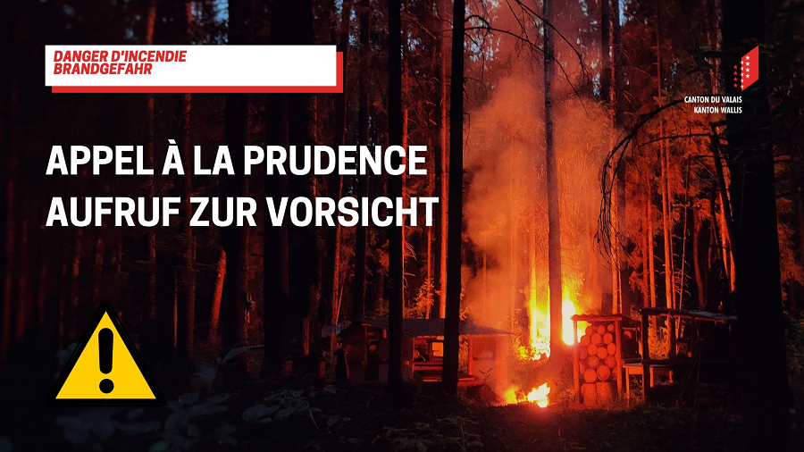 Brandgefahr im Kanton WallisAufruf zur Vorsicht