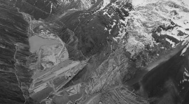 Swissair Foto Mattmark Fletscher Dimension 15-6-1965_Original_34166
