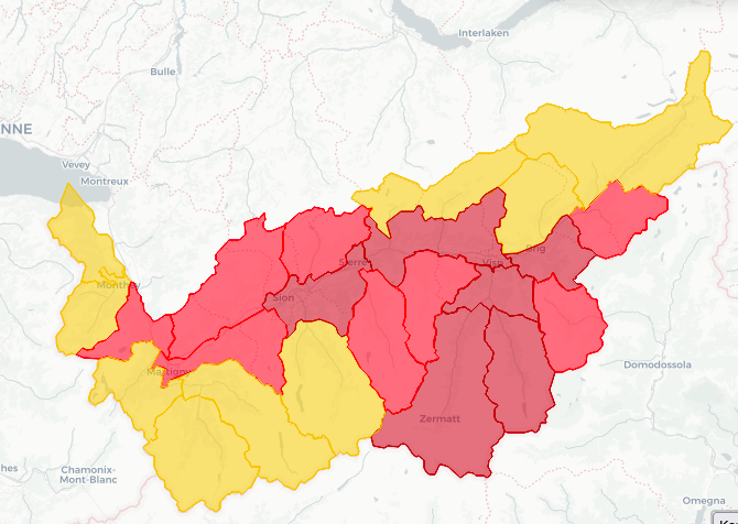 Die aktuelle Waldbrandgefahr im Kanton WallisWegen schönem Sommerwetter höhere Waldbrandgefahr