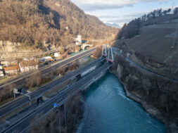 Rhonebrücke St. Maurice Bex A9 Pont sur le Rhône