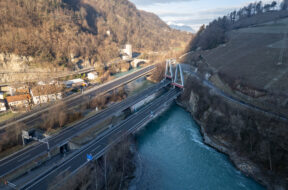 Rhonebrücke St. Maurice Bex A9 Pont sur le Rhône