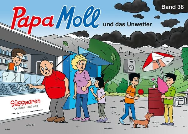 Wenn Ferien ins Wasser fallen: Papa Moll erlebt ein Unwetter in den BergenNeuer Band der Kultfigur greift aktuelles Thema auf