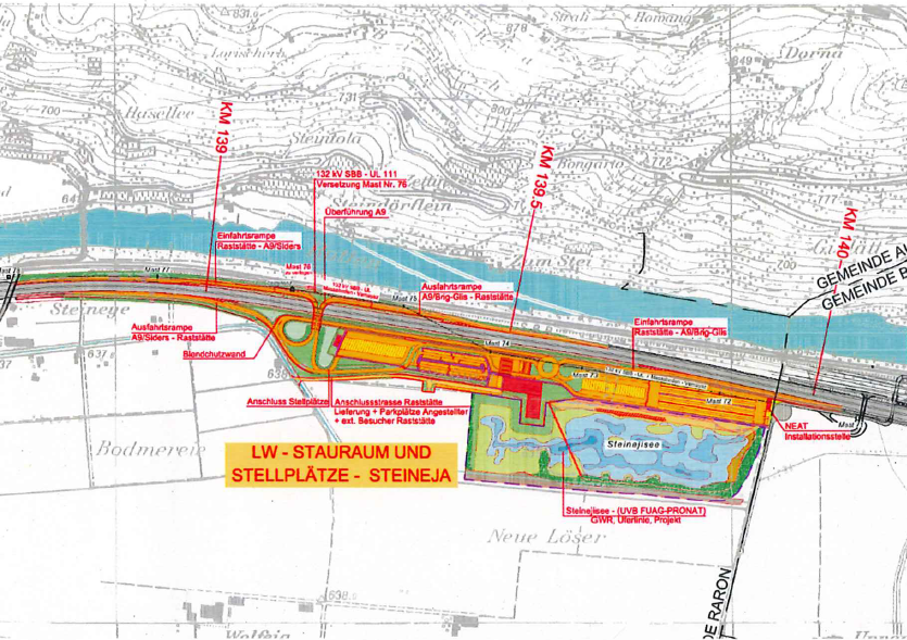 VCS Wallis und Pro Natura Wallis erleichtertAutobahnraststätte Steineja: Große Erleichterung