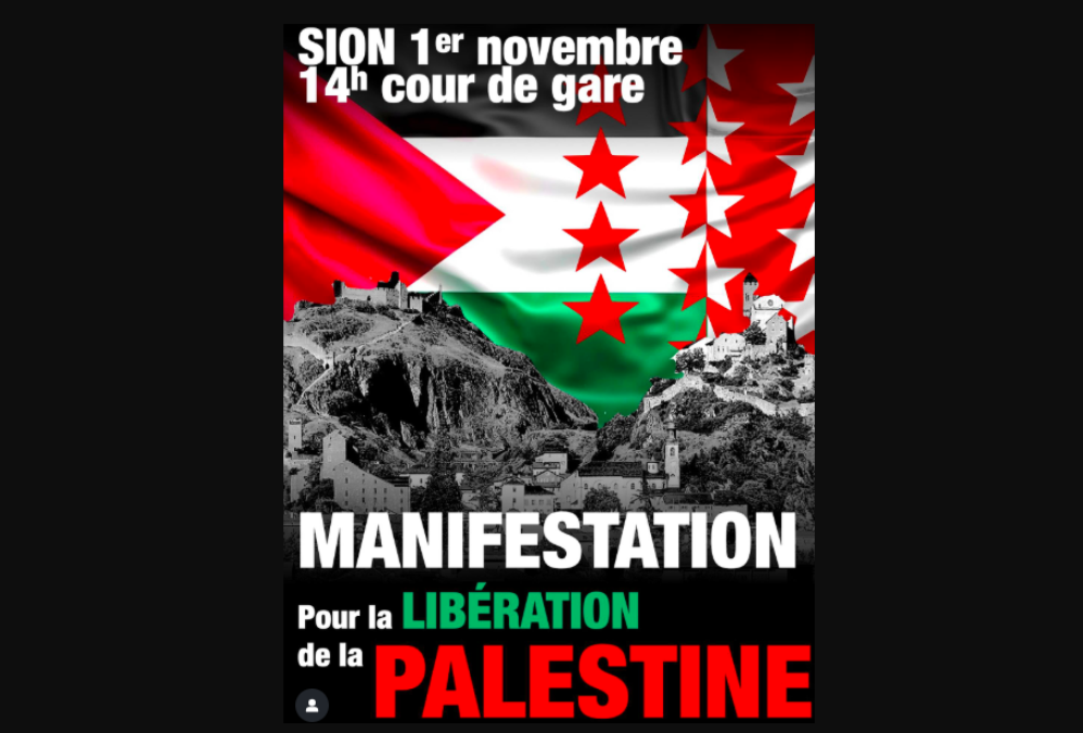 Das "Collectiv Palestine-Valais" rief trotz Verbot zur Demo auf. Das Kollektiv hatte schon Monate zuvor das Gesuch um Bewilligung eingereicht, aber es war aus Sicherheitsgründen abgelehnt worden. Der Walliser Staatsrat wies einen Rekurs gegen die Verfügung der Abweisung ab.