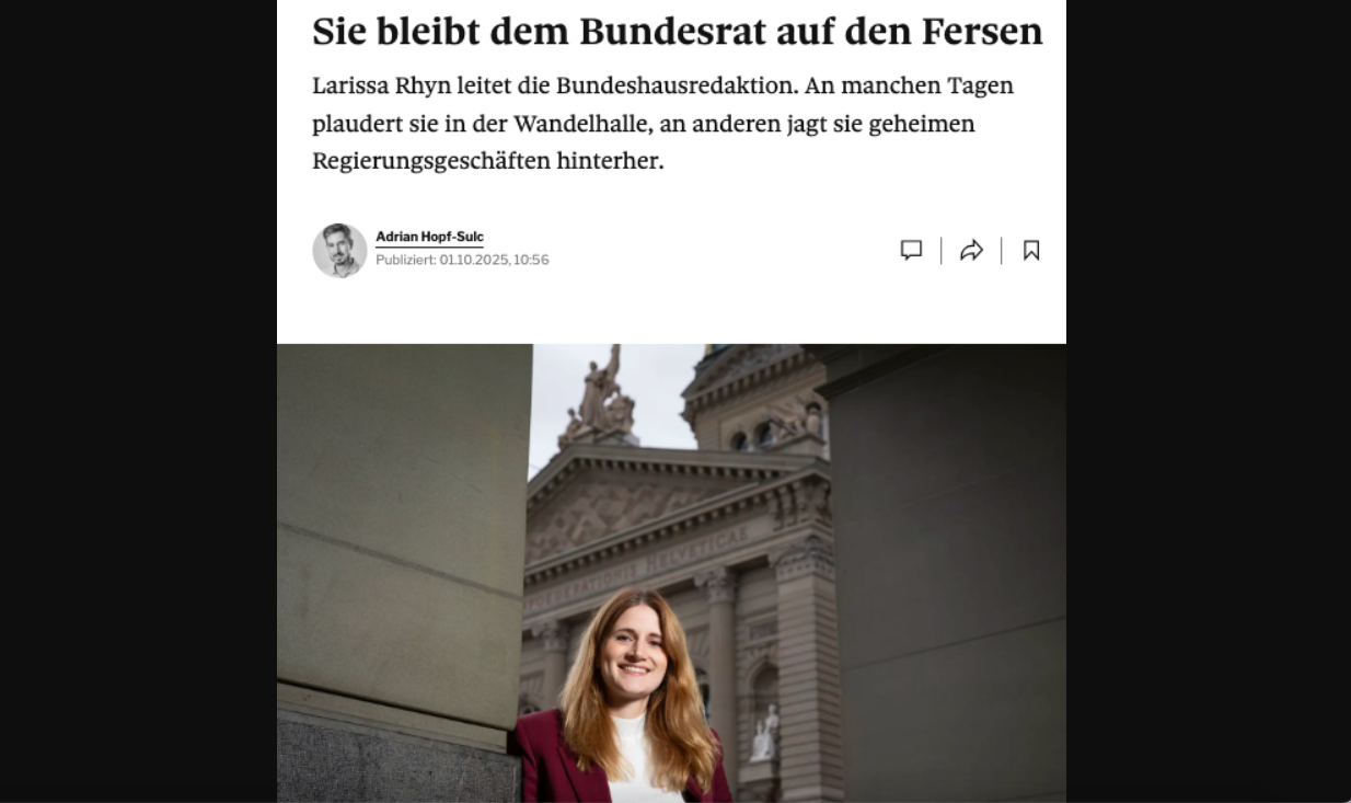 Tages-Anzeiger infantilJungredaktorin spielt Bundesrätin