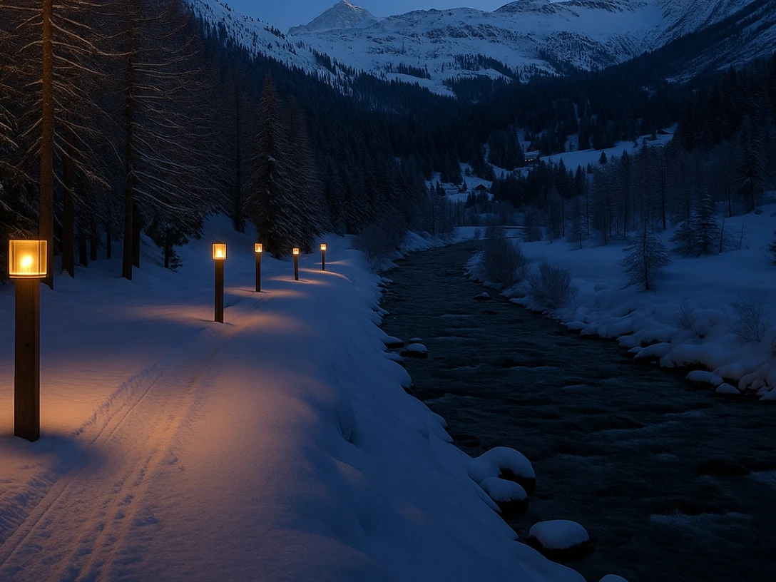 Lichterweg Oberwald wird eingeweihtNach der Einweihung Winterspaziergang durch den Pischewald