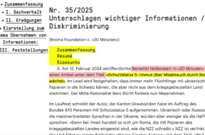 Presserat Schweiz Diskriminierung