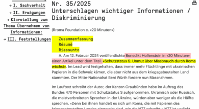 Presserat Schweiz Diskriminierung