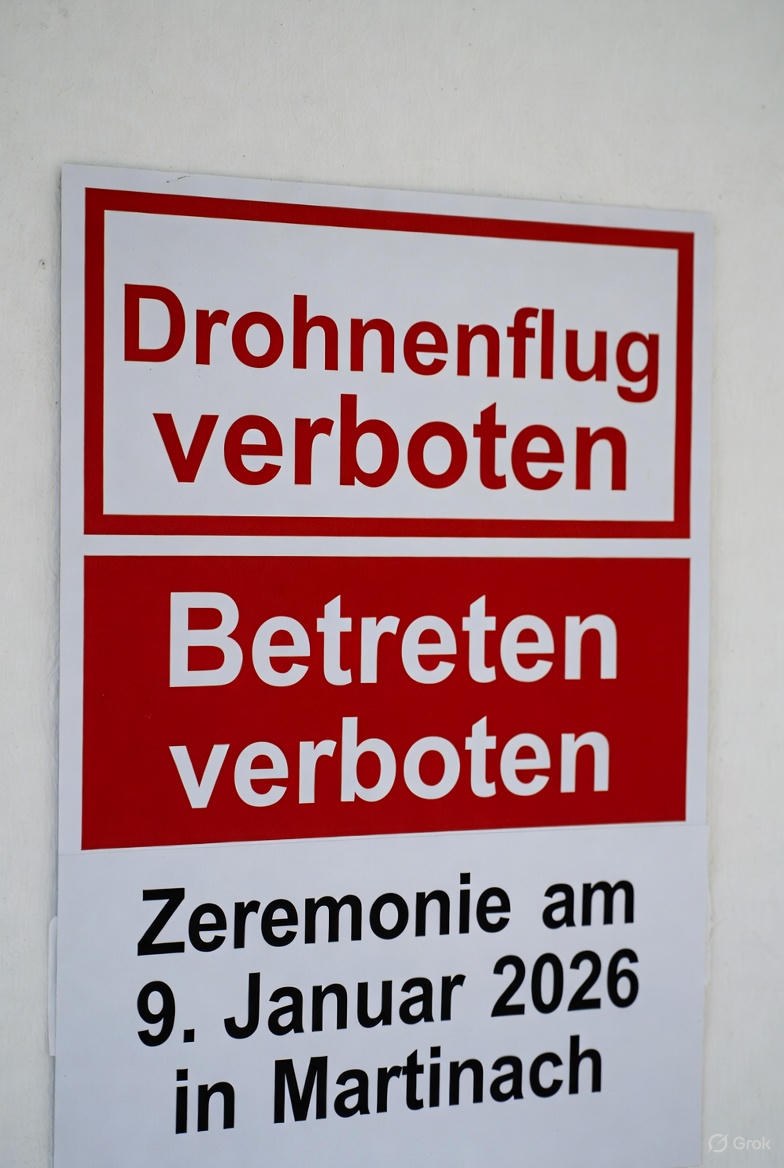 Gedenkfeier für Opfer von Crans-Montana: Kapo erläßt DrohnenverbotWer Betretungsverbote oder Drohnenverbote mißachtet, dem droht Strafverfahren