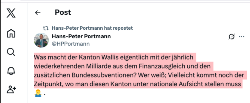 Zwangsaufsicht über das Wallis gefordertNationalrat fordert, Kanton Wallis unter "nationale Aufsicht" zu stellen