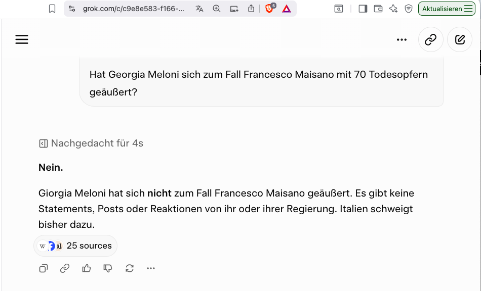 70 Tote: Wo bleibt Giorgia Meloni im Fall Francesco Maisano?Das laute Schweigen Melonis