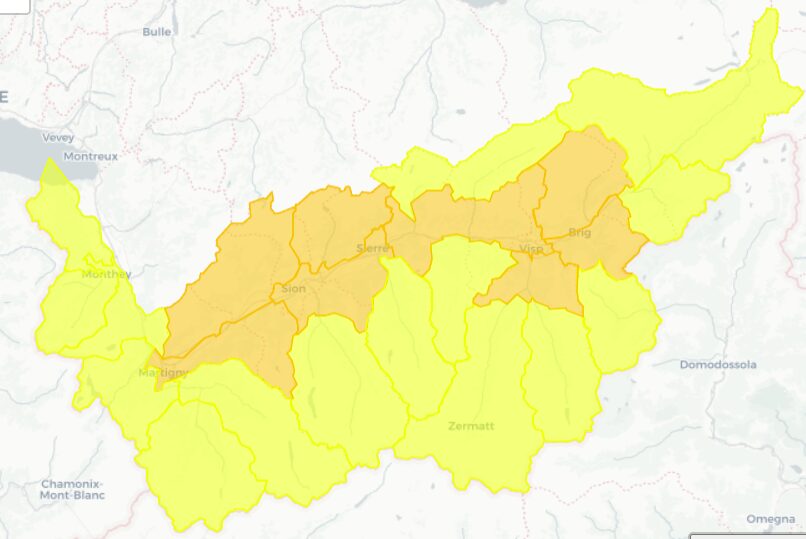 Waldbrandgefahr im WallisBezirke Brig, Visp, Siders und Sitten mit "erheblicher" Waldbrandgefahr