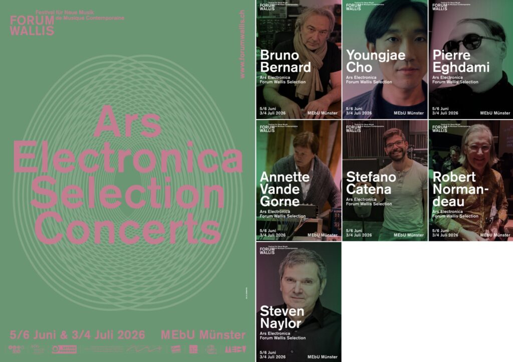 Eine Auswahl der Komponistinnen und Komponisten der Ars Electronica Forum Wallis 2026 Selection, Bild: Forum Wallis