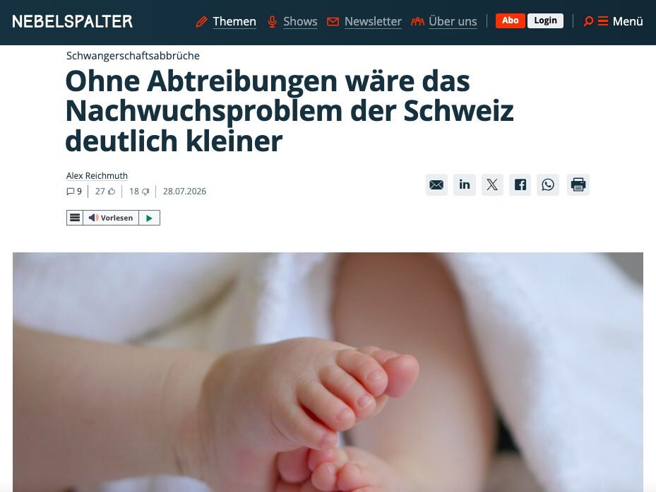 Nebelspalter auf Abwegen«Frauen, gebärt für den Staat» — was für ein Unsinn!
