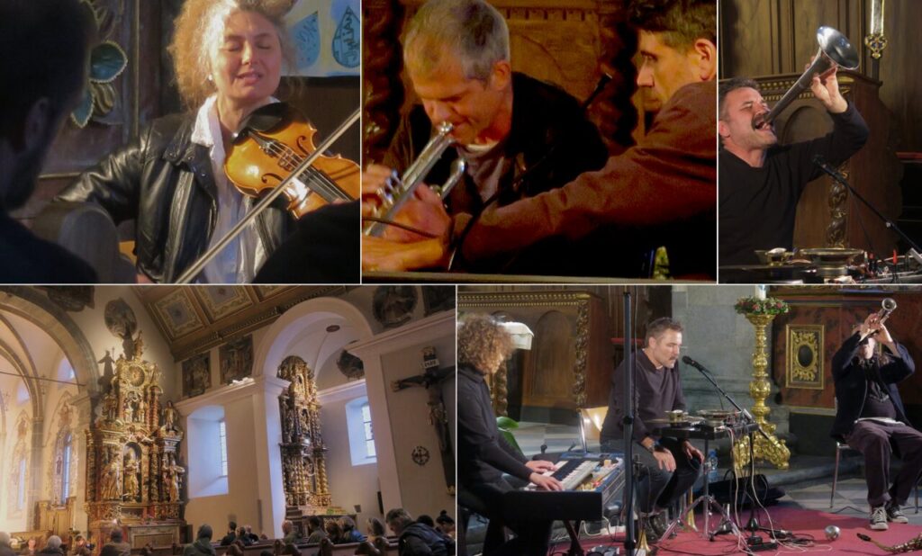 Voutchkova/Strahl/Mengis/Pfammatter und Erb/Mayas/Läng in der Münstiger Pfarrkirche, Bilder: Forum Wallis.