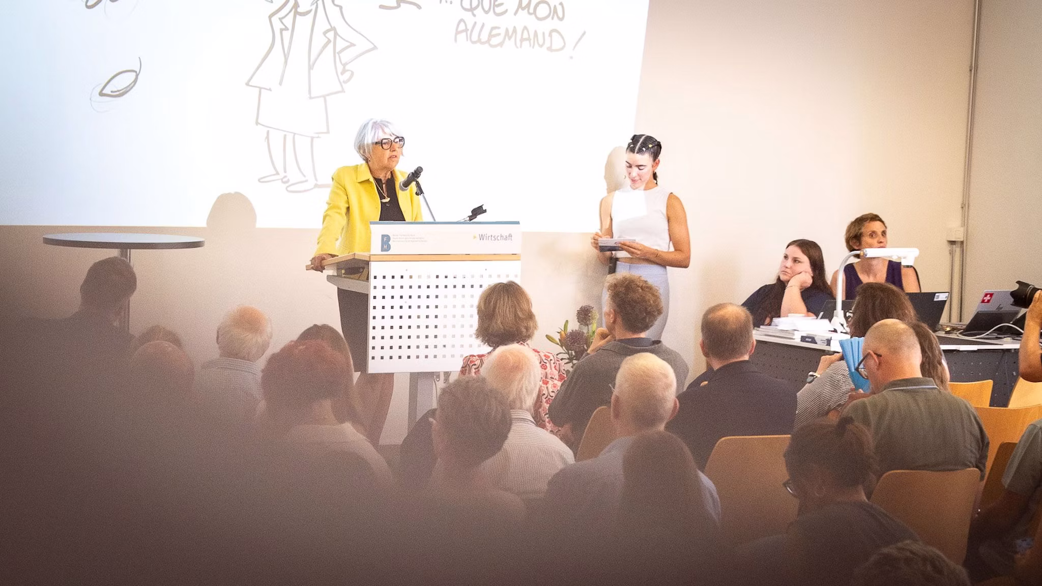 Elisabeth Baume-Schneider anläßlich des 30-jährigen Jubiläums des Forums für die Zweisprachigkeit."Für eine wirklich mehrsprachige Schweiz"