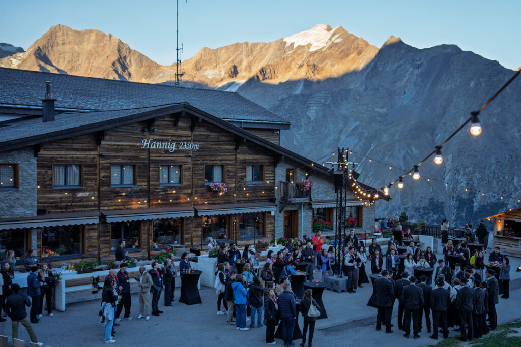Saas-Fee, 15. September 2026 – Eindrücke vom Abschiedsessen im Bergrestaurant Hannigalp.