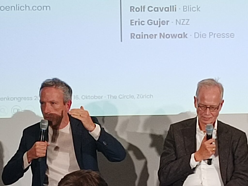 Patrik Müller in seinem Element. Eric Gujer war nicht in allen Punkten seiner Meinung.